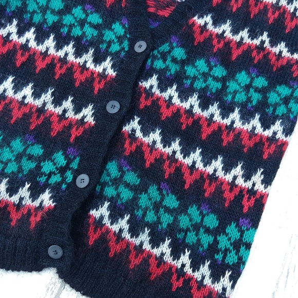 Vintage 80s MohairOversized Grandpa Cardigan - Picture 3 of 6